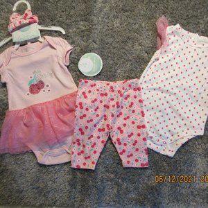 Nannette baby girls 4 piece summer outfit 6-9 mon